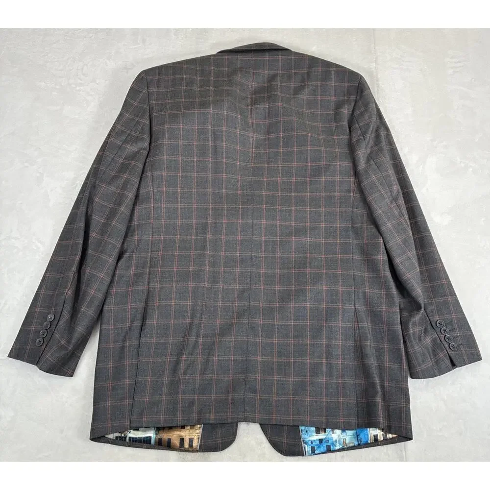 Statement Italy Super 150's Men's 2 PC Striped Pattern Gray Suit Size 42L x 36L